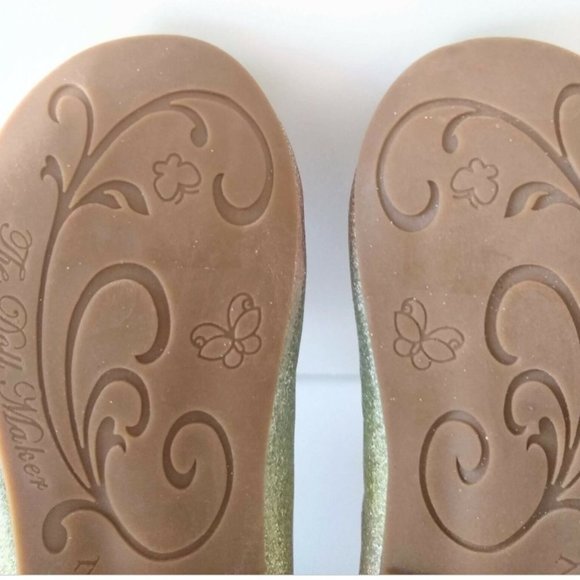 The Doll Maker Shoes Ombre Gold And Pink Glitter Bunny Mary Jane